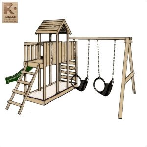 freestanding play unit jungle gym slide swing